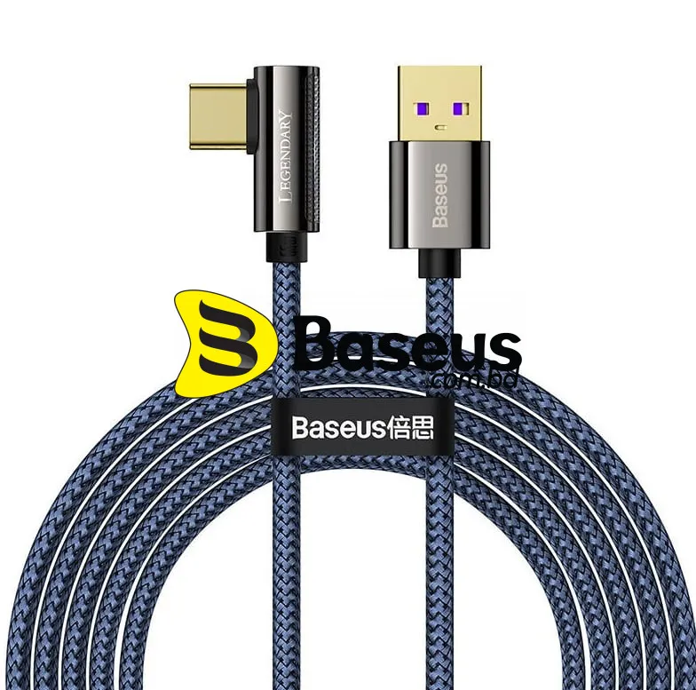 Baseus Legend Series Elbow Fast Charging Data Cable USB to Type-C 66W 1m Blue